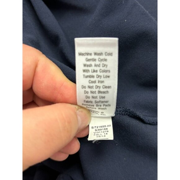 Athleta Navy Blue & Yellow Start Up Tank Padded Athletic Top Size L - Picture 8 of 8